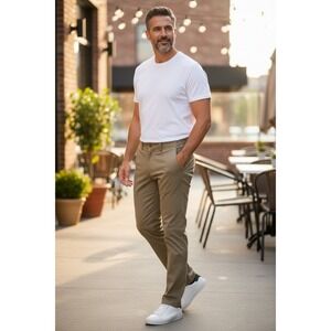 Weatherproof Vintage Men's 36x30 Regular Fit Tech Stretch Pants Khaki Utility